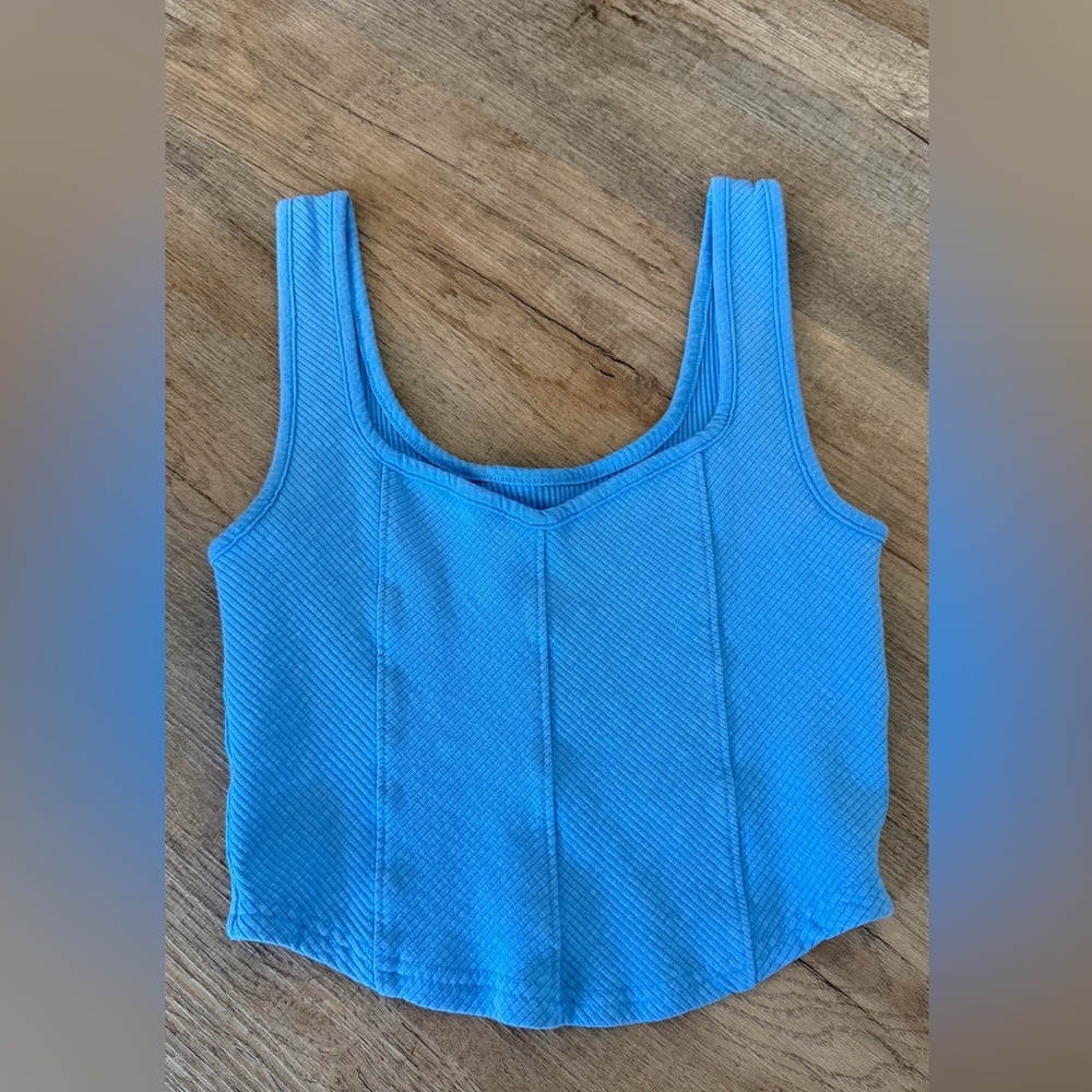 Aerie Sky Blue Ribbed Tank Top